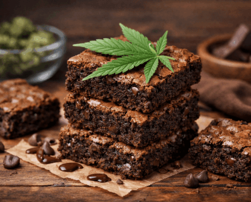 Cannabis infused brownie recipe with chocolate drizzle
