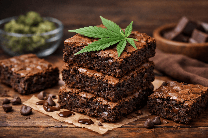 Cannabis infused brownie recipe with chocolate drizzle